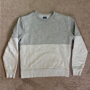 Men's Gray and Cream Colorblock Sweater